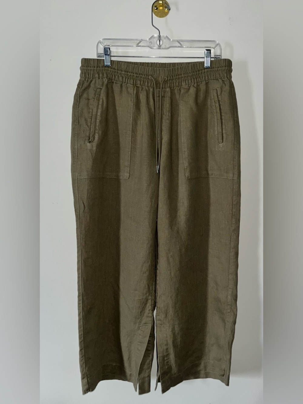 Athleta Olive Green Wide-Leg Drawstring Pants